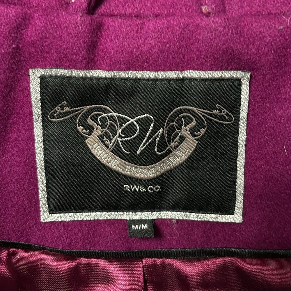 RW&Co Wool Coat Purple Size M - Picture 6 of 9